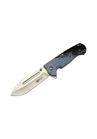Mtech 4281 Mavi Kamp Çakı 21cm - Yarı Otomatik, Kemerlikli, Oluklu