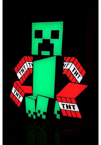 Minecraft Creeper Tasarımlı Gece Lambası Çok Renkli