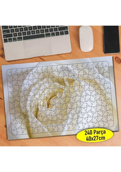 Zarif Çiçek Beyaz Gül 240 Parça Puzzle Yapboz-110148761