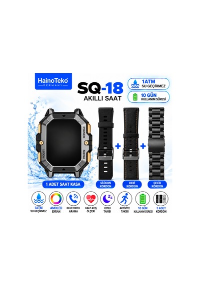 Hainoteko SQ-18 3 Kordon Set Akıllı Saat (İthalatçı Garantili)