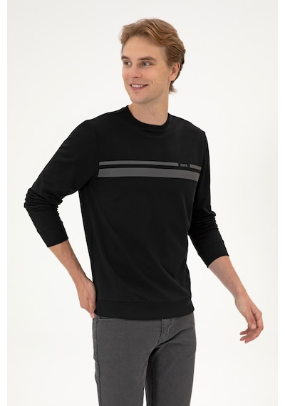 U.S. Polo Assn. Erkek Regular Fit Bisiklet Yaka Siyah İnce Sweatshirt 50313801-VR046
