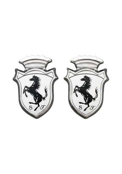 Ferrari Amblemi Arma Nikel Kendinden Yapışkanlı Üniversal 2li Set Beyaz Zum