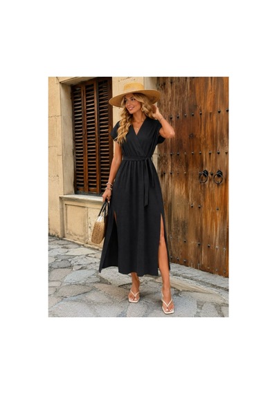 Butik İstanbul Kadın Kısa Kollu Kruvaze Yaka Çift Yırtmaç Detay Kuşak Dahil Midi Boy Elbise Haki Butik İstanbul Kadın Kısa Kollu Kruvaze Yaka Çift Yırtmaç Detay Kuşak Dahil Midi Boy Elbise Haki