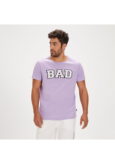 Bad Bear Felt Erkek Pembe Yuvarlak Yaka Tişört Pembe