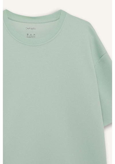 Defacto Oversize Geniş Kalıp Ütü Gerektirmeyen Bisiklet Yaka Kısa Kollu Basic Düz Ağır Kumaş Tişört X3926az25spgn1180 Yeşil Defacto Oversize Geniş Kalıp Ütü Gerektirmeyen Bisiklet Yaka Kısa Kollu Basic Düz Ağır Kumaş Tişört X3926az25spgn1180 Yeşil