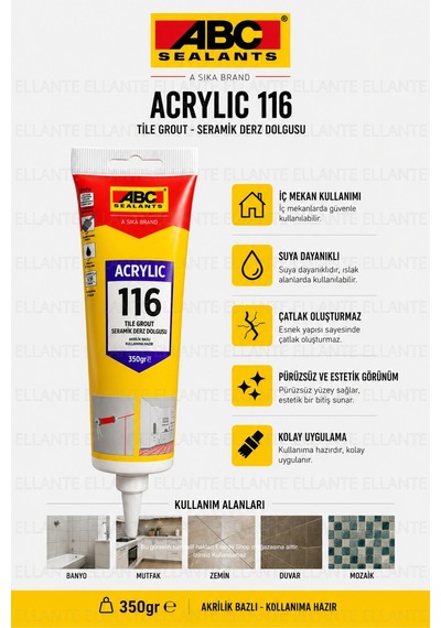 Beyaz Seramik Derz Dolgusu 350 Gr Kullanıma Hazır Akrilik Tamir Dolgusu Beyaz Derz