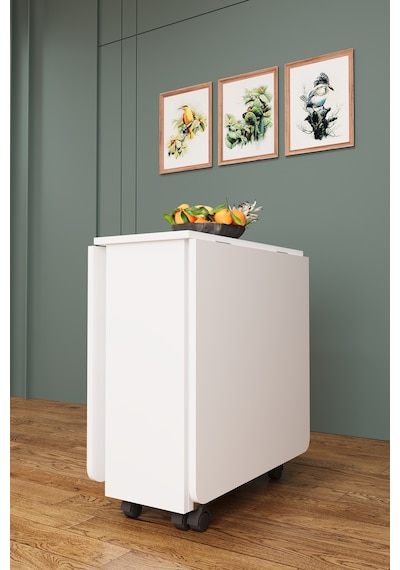 Asra Trend KM-12 %100 MDF 155x70 cm Katlanır Akıllı Mutfak Masası Tekerlekli Servis Masası Beyaz Asra Trend KM-12 %100 MDF 155x70 cm Katlanır Akıllı Mutfak Masası Tekerlekli Servis Masası Beyaz