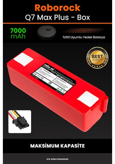 Roborock Q7 Max Plus 7000mah Uyumlu Robot Süpürge Bataryası - Box - Maksimum Kapasite