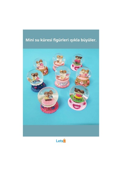 Işıklı Şık Minik Cam Su Küresi 7x4 Cm 1 Adet
