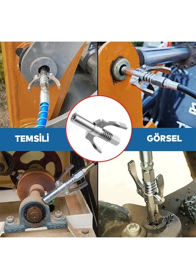 10 Adet Gress Pompa Ucu Seti - Mandallı - 30 Cm Hortumlu Ttt