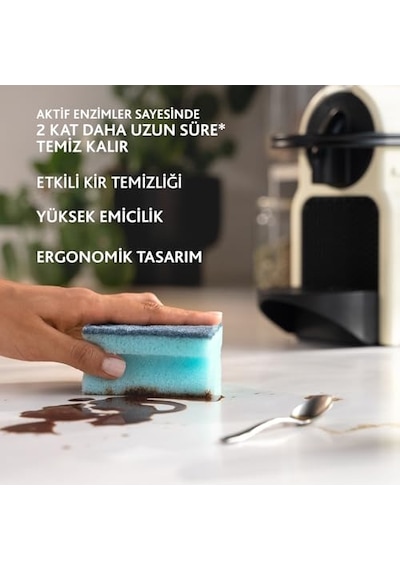 Pro Clean Aktif Enzimli Oluklu Sünger, 3'lü Paket