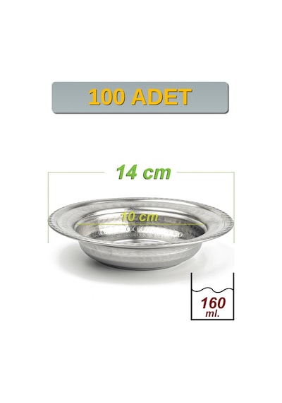 Binbir Trend 14 Cm Yanaklı Krom Çelik Çerez Ve Kahvaltılık Kasesi 160 Ml Meze, Bal-kaymak Kasesi -kase1410 100 Adet