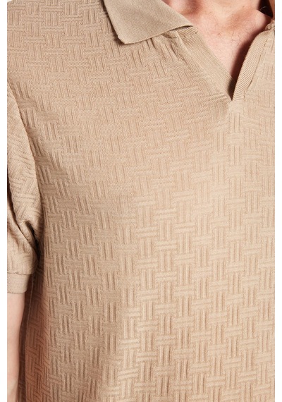 Tudors Erkek Slim Fit Dar Kesim Viskon Kumaş Desenli Düz Pike Düğmesiz Vizon Polo Yaka Tişört-34766 Vizon Tudors Erkek Slim Fit Dar Kesim Viskon Kumaş Desenli Düz Pike Düğmesiz Vizon Polo Yaka Tişört-34766 Vizon
