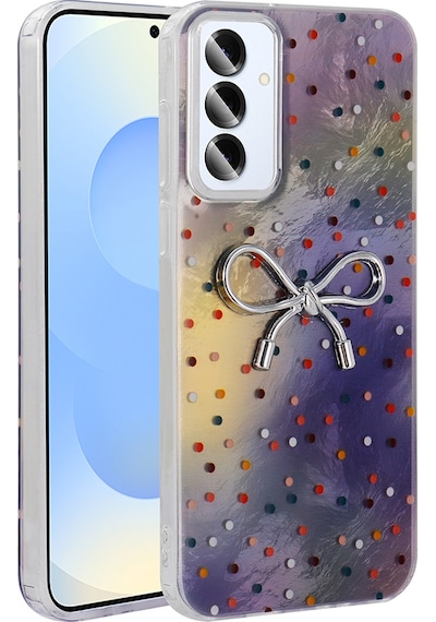 Galaxy S24 Plus Uyumlu Uyumlu Kılıf Kamera Korumalı Figürlü Zore Ponti Silikon Kapak - Lila Lila
