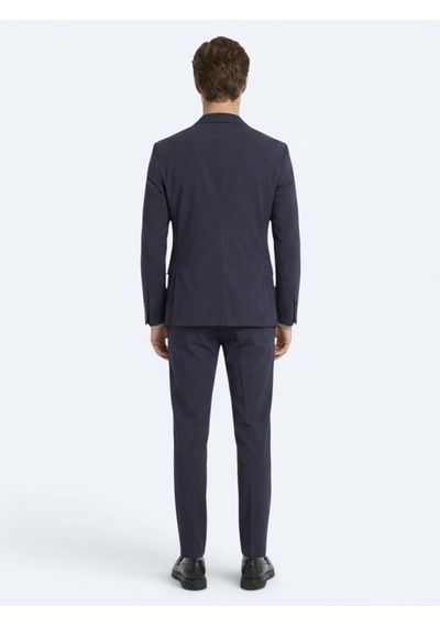 Kip Koyu Gri Düz Modern Fit Örme Takım Elbise