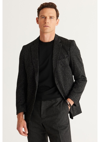 AC&Co / Altınyıldız Classics Comfort Fit Siyah - Gri Erkek Ceket 4a0424100040 Gri - Siyah AC&Co / Altınyıldız Classics Comfort Fit Siyah - Gri Erkek Ceket 4a0424100040 Gri - Siyah