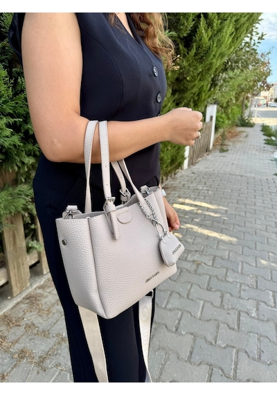 Just Polo Günlük Kombinlere Uygun Kadın Orta Boy Ayarlanabilir Askılı Şık El & Omuz Çantası Shoulder Bag Taş