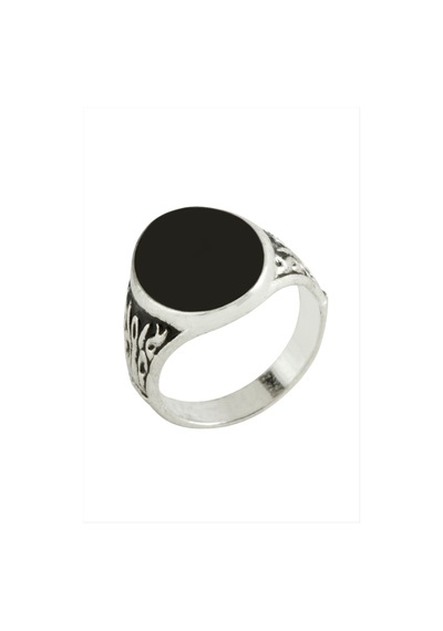 Oval Metal Erkek Yüzük Çok Renkli