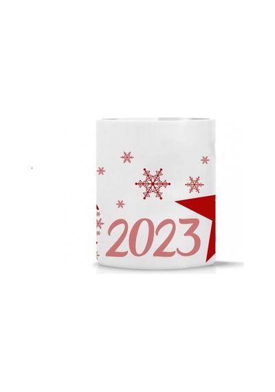 Kişiye Özel Yeniyıl 2023 Baskılı Porselen Beyaz Kupa Bardak Hk23