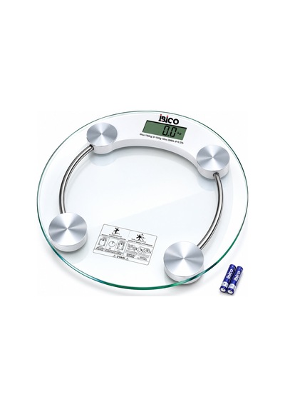 Dijital - Pilli Yuvarlak Banyo Baskül Terazi Tartı Lcd Ekran 180kg/0.1g 30x30cm İ11-026 5570 Çok Renkli