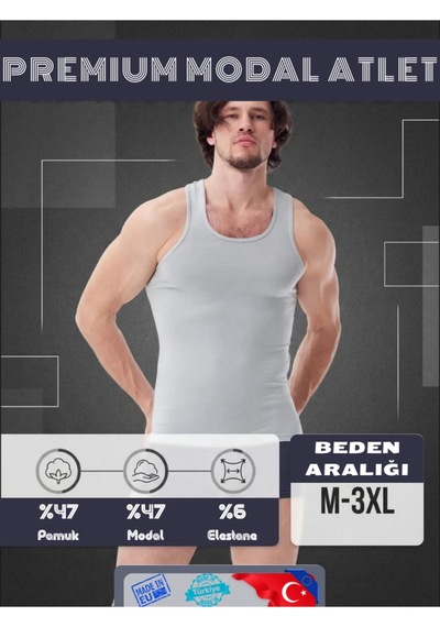 Mercan 6'lı Gri Modal Atlet - Ultra Rahat, Avantajlı Kutu