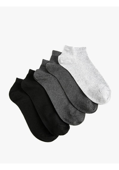 Koton Basic 5'li Patik Çorap Seti Çok Renkli Gri 7wak80802aa