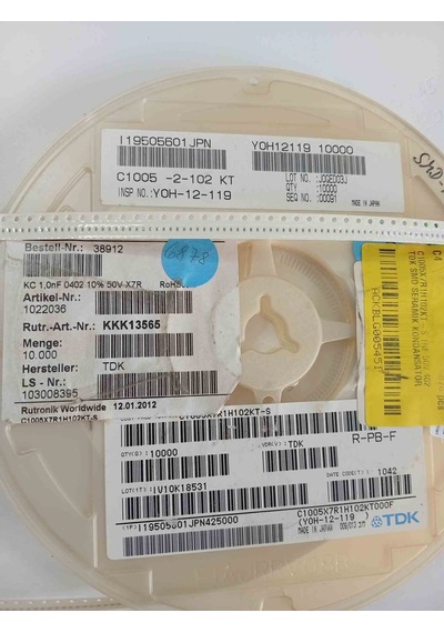 C1005x7r1h102kt-s 1nf 50v 402 Tdk Smd Seramik Kondansatör 1000 Adet