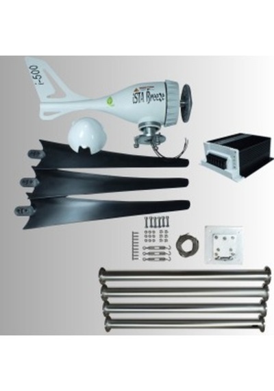 Set İ-500 12v Rüzgar Türbini +hibrit Şarj Kontrol Cihazı + Direk Seti İsta-breeze