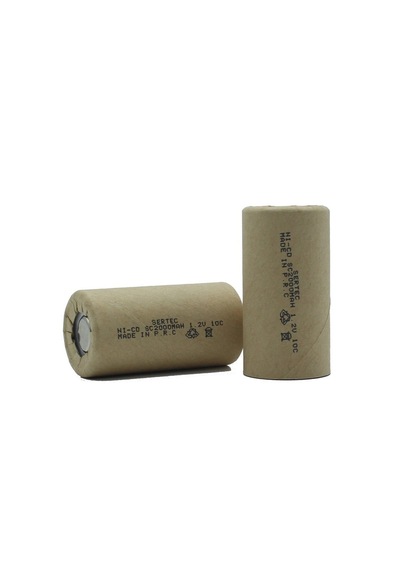 Sertec 1.2v Ni-cd Sc 2000 Mah Kağıt Şarjlı Pil 10c Başsız/flat Head Crchmgo
