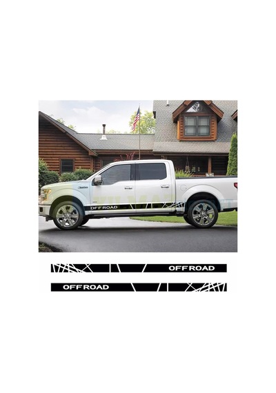Off Road 4X4 Yan Şerit Kapı Altı Oto Sticker Çıkartma 1 Çift 220 X 11 Cm