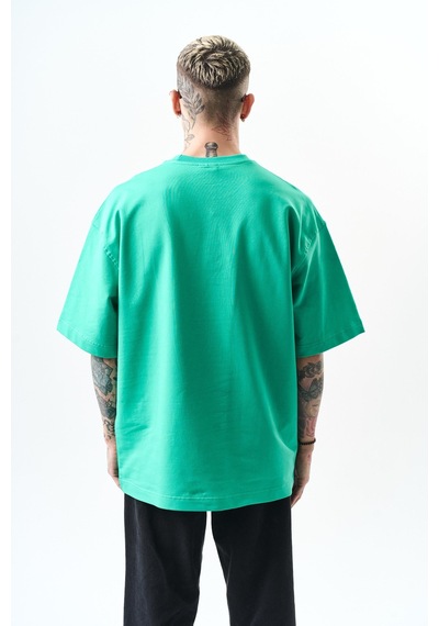 Erkek Respire Yazı Detaylı Oversize T-shirt Vişne
