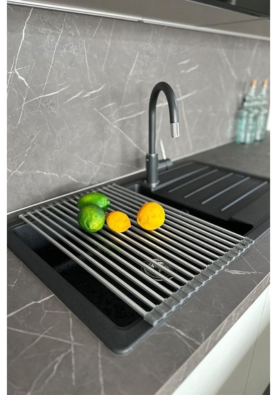 Prima Nova, Primanova Lavabo Üstü Katlanabilen Mutfak Rafı - Gri, Adl30207608