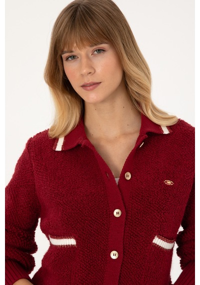 U.s. Polo Assn. Kadın Hırka Triko 50315553-vr104 Koyu Frambuaz/dark Raspberry