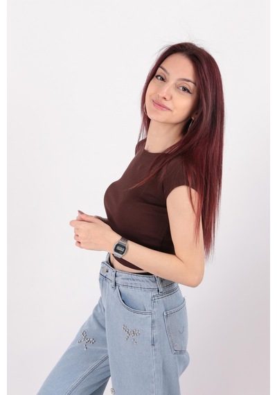 Busem S0015601 Kadın Bluz Acı Kahve