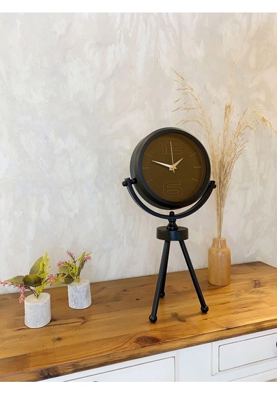 Siyah Metal Mini Tripod Spor Masa Saati 45 26 Cm Çok Renkli
