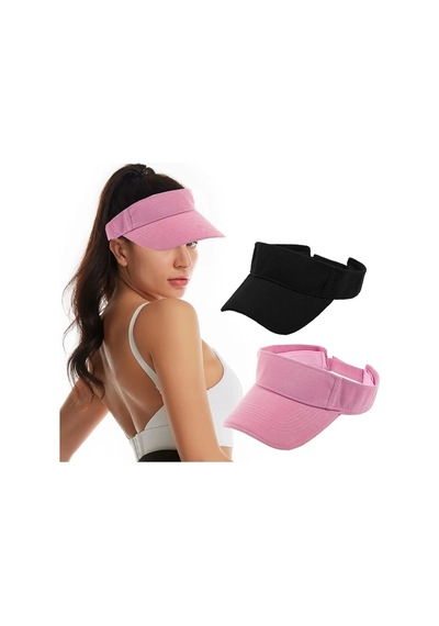 Unisex Uv Koruyucu Sporcu Plaj Vizör Şapka 2 Li Set
