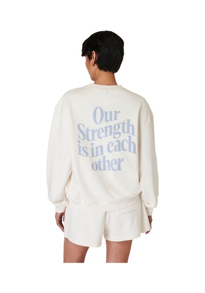 Sweaty Betty Our Strength Is In Each Other Kadın Sweatshirt BEYAZ