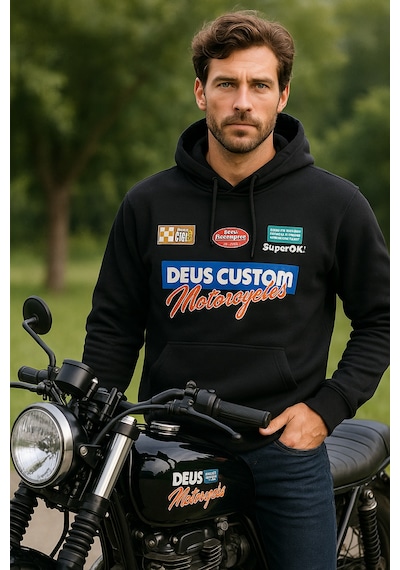 Unisex İkili Paket Kadın-erkek Sevgili Kombini - Kapüşonlu Baskı Detaylı Sweatshirt 2'li Paket Siyah