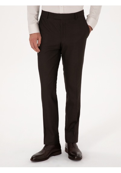 Cacharel Kahverengi Slim Fit Klasik Pantolon
