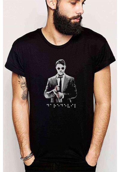 Dare Baskılı Siyah Erkek Tshirt
