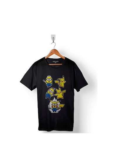 Pokemon Mınions Pıkaminion Fusion Baskılı Tişört Unisex T-shirt 001