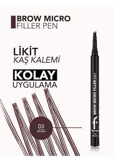 Brow Micro Filler Tarayıcı Keçe Uçlu Kaş Kalemi 8682536093033 003 Brown