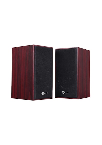 Lecoo, Ds105 6w Ahşap Gövdeli Masaüstü Stereo Hoparlör - Usb + 3.5mm Jack Girişli Pc Hoparlörü