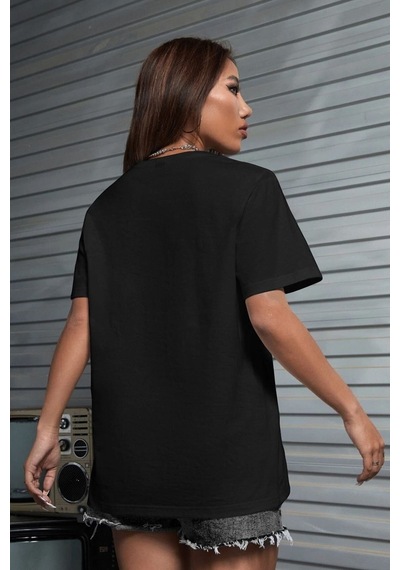 Unisex Atlanta Baskılı Tasarım T-shirt SIYAH