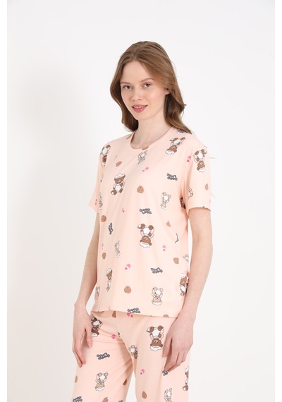 Elitol Bamboo Örme Desenli Kadın Pijama Takımı Desenli-6