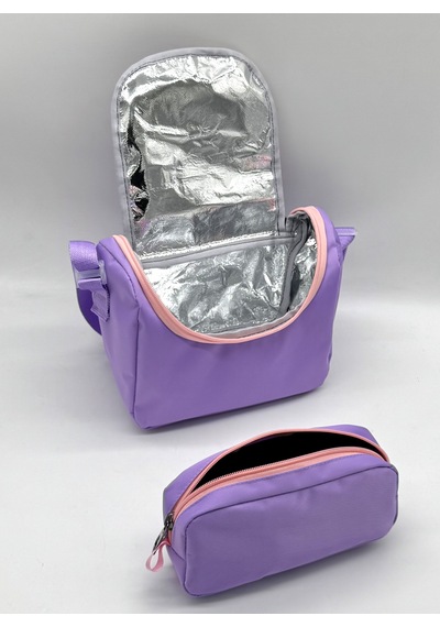 Suya Dayanıklı İlk Okul Çantası 3'lü Seti Unisex Çocuk İlkokul Çantası Ldc-8010 Pudra-lila Purple