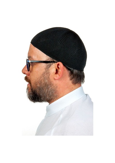 Berra Çelik Örme Dantel Namaz Takkesi Siyah 1 Adet