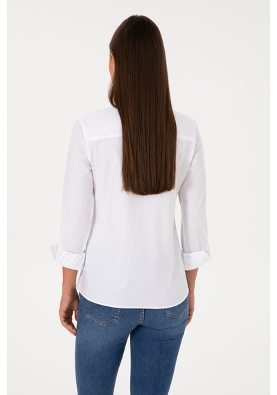 U.s. Polo Assn. Kadın Beyaz Gömlek Basic 50308038-vr013 Beyaz