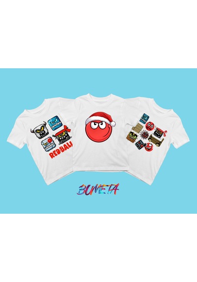 Bumeta Red Ball Karakter Baskılı Çocuk Tişört 3 Lü Set Beyaz