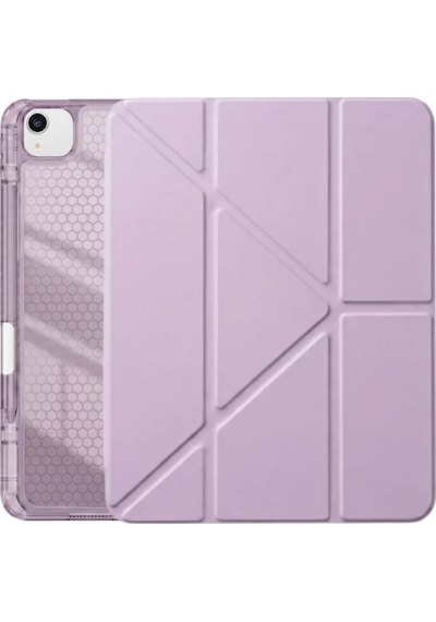 Ps Apple Uyumlu iPad Air 13 İnç M4 / M3 / M2 Tri Folding Standlı Kılıf - Lila Kapaklı Kılıf